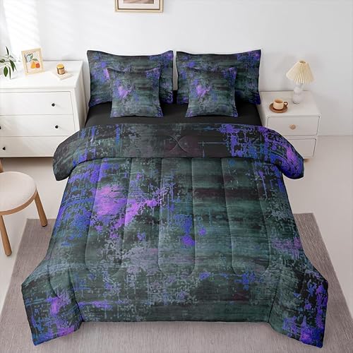 Erosebridal Abstract Watercolor Bed in a Bag Twin Comforter 