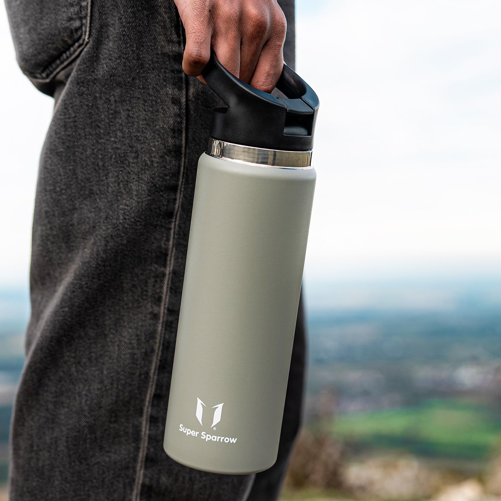 Super Sparrow Botella de Agua Acero Inoxidable - Botella Termica Boca Ancha con Paja 1.5L - Sin BPA, para Gimnasio, Deporte, Oficina, Yoga, Ciclismo - 5