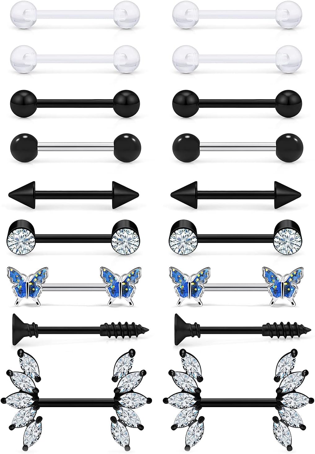 KadogohnoNipple Piercing Jewelry Nipple Rings for Women Nipple Rings Surgical Steel Nipple Piercing Surgical Steel Nipple Rings 14Gauge 14g 9/16 Inch 14mm