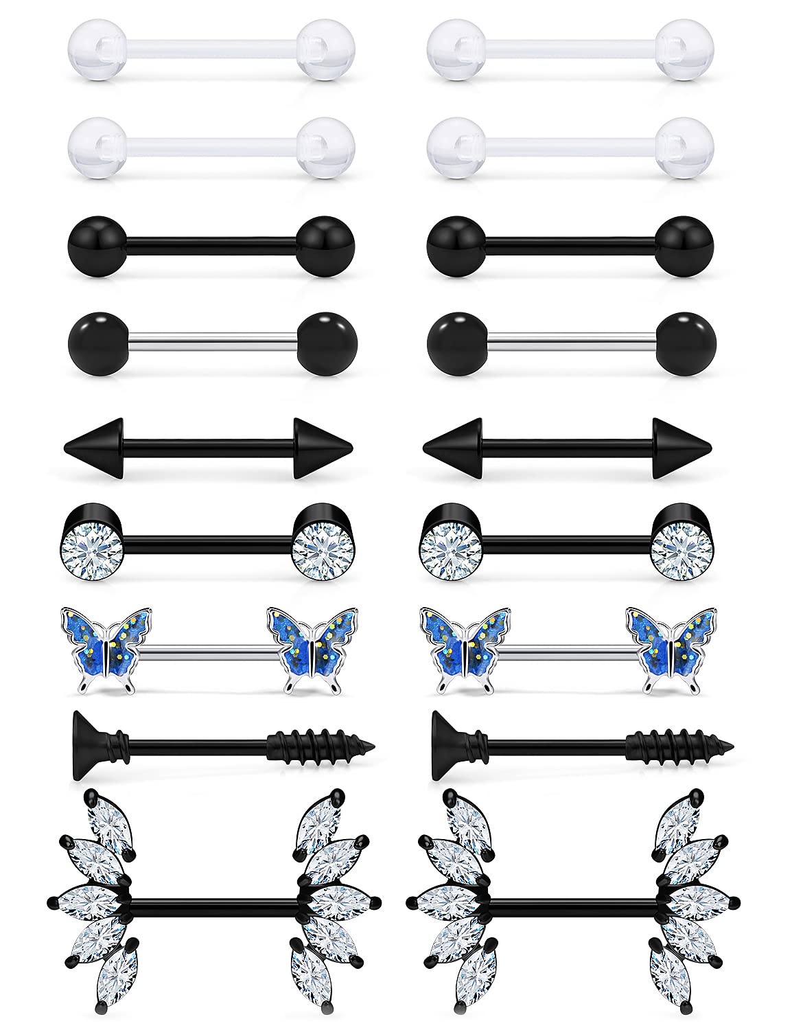 KadogohnoNipple Piercing Jewelry Nipple Rings for Women Nipple Rings Surgical Steel Nipple Piercing Surgical Steel Nipple Rings 14Gauge 14g 9/16 Inch 14mm