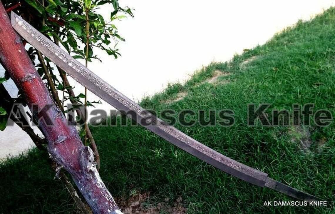 Sword Blank Blade' Damascus Steel Blank Blade for Sword Making Custom Handmade Damascus Steel 40.00 Inches Hunting Katana Sword Blank Blade