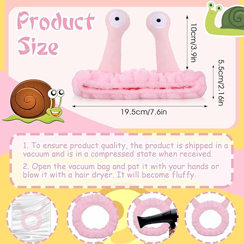 Miniatura 2 de 2 diademas de lavado facial con palmera y caracol, bandas para el cabello de spa, diademas de maquillaje para mujeres, de dibujos animados, de forro