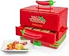 Nostalgia Taco Tuesday Tamales Steamer - Veggie, Pot Sticker, Hot Dog, Egg, Hot Tamale 2 Tier Food Steamer Red and Green