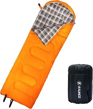 Amazon Kalinco 寝袋 シュラフ 封筒型 春秋冬用 防水ポリエステル フランネル裏地 防水防寒 丸洗い出来る 登山 コンパクト アウトドア キャンプ スリーピングバッグ 防災用 車中泊 1 4kg 1 8kg 快適温度10 15 Kalinco スポーツ アウトドア