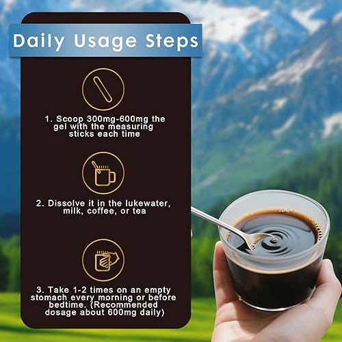 Miniatura 7 de Resina Shilajit Shilajit orgánica del Himalaya, Shilajit de alta potencia para hombres y mujeres, 600 mg de resina natural pura con más de 85