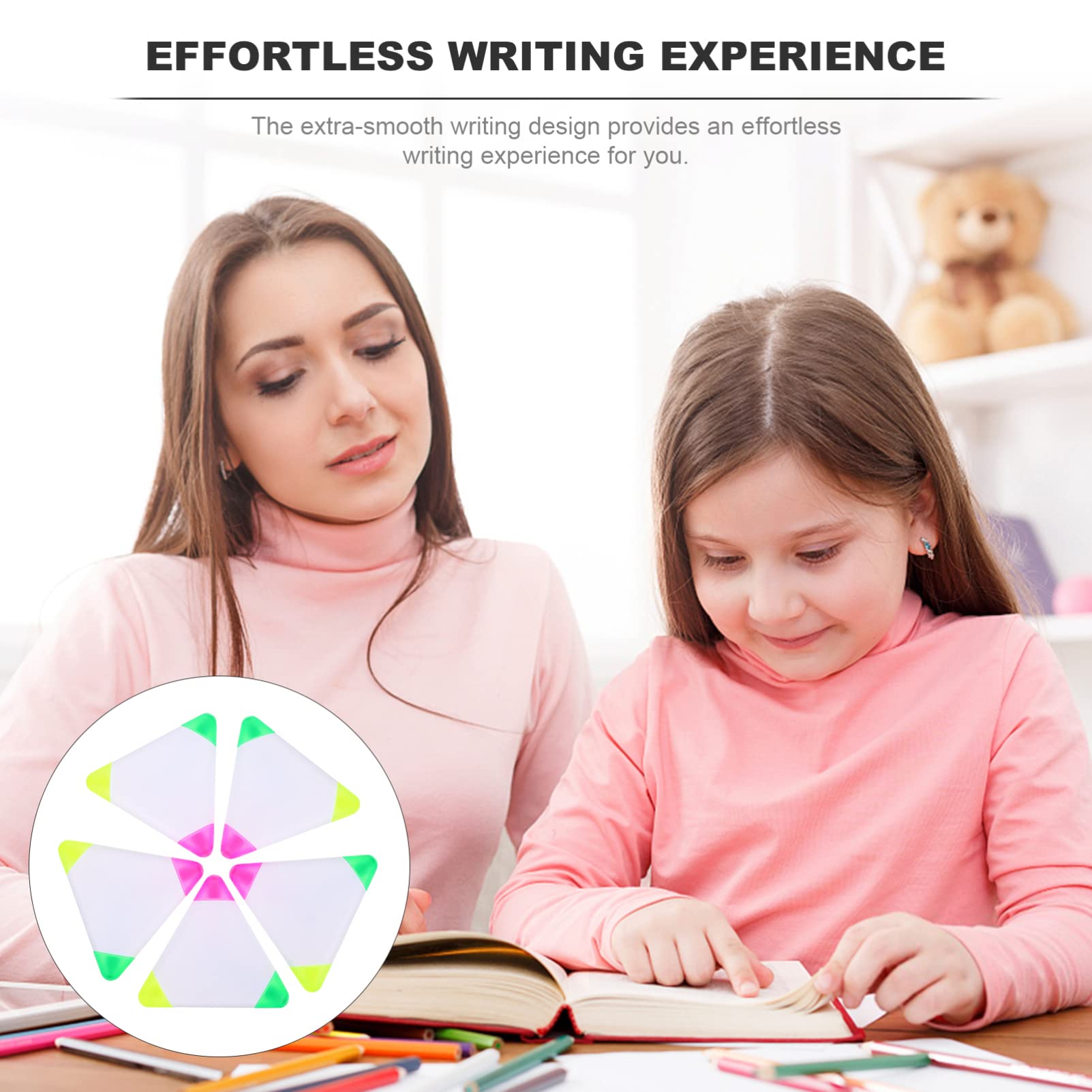 LALAFINA 30piezas Rotuladores Triángulo Fluorescentes De Brillantes Para Oficina y Escuela Marcadores Portátiles De Diseño Creativo