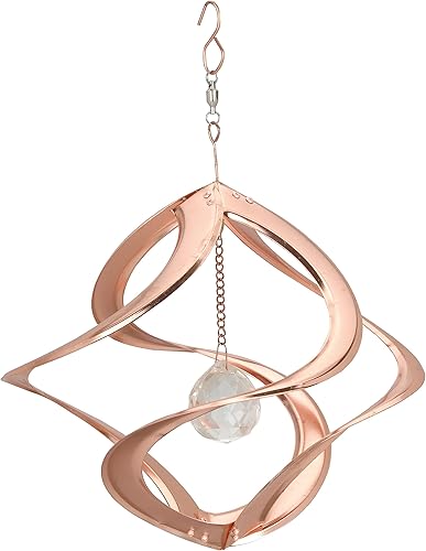 Miniatura 7 de Red Carpet Studios 31071 - Molinillo de viento pequeño Cosmix para interiores y exteriores, decoración de jardín, 11 pulgadas, cromado, cristal