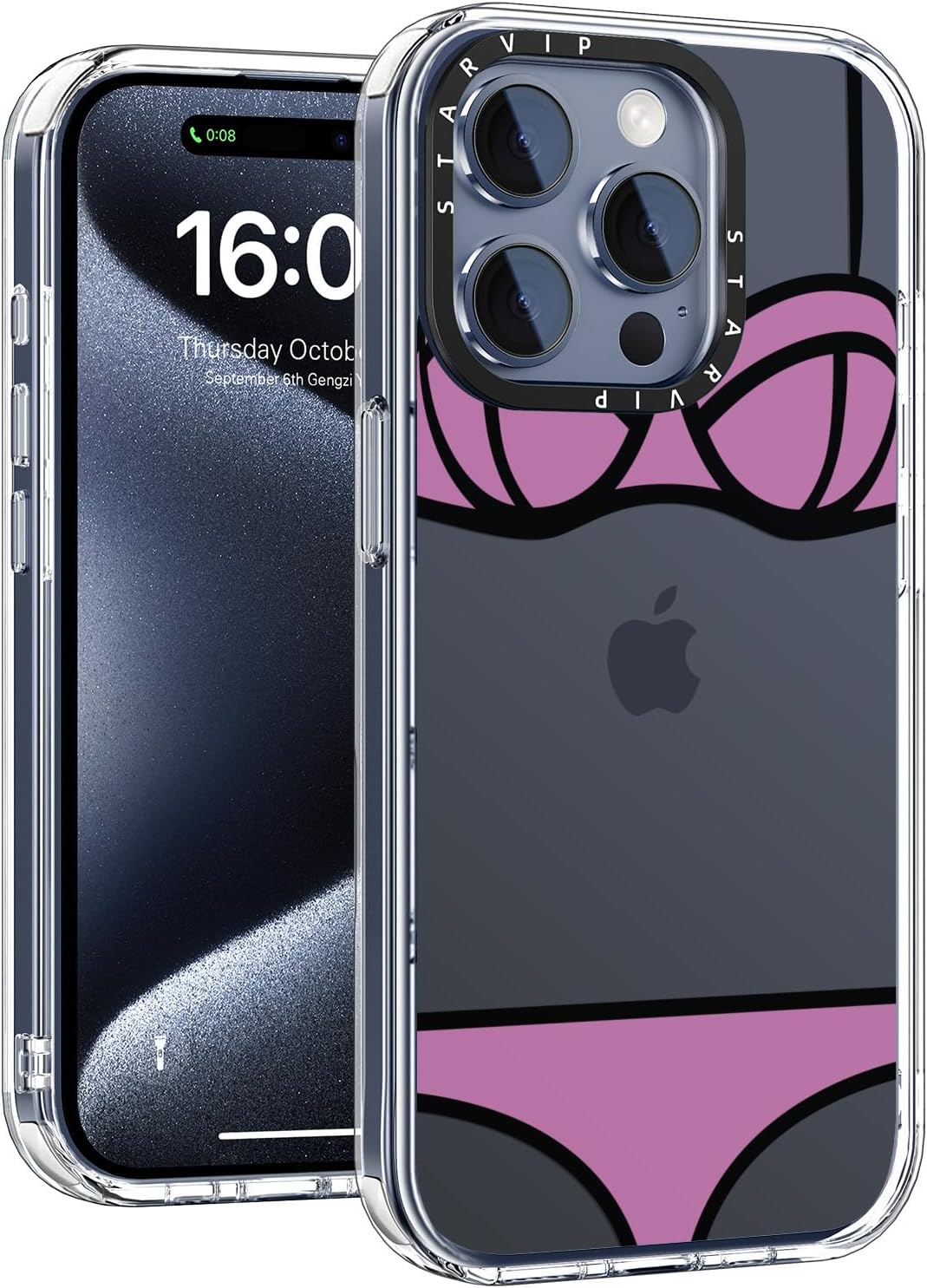 Wildflower Phone Case for iPhone 15 Pro Max Cute Trendy Aesthetic Floral Design for Women & Girls - Military-Grade Drop Protection - Clear Hard Shell Protective Cover - Bikini