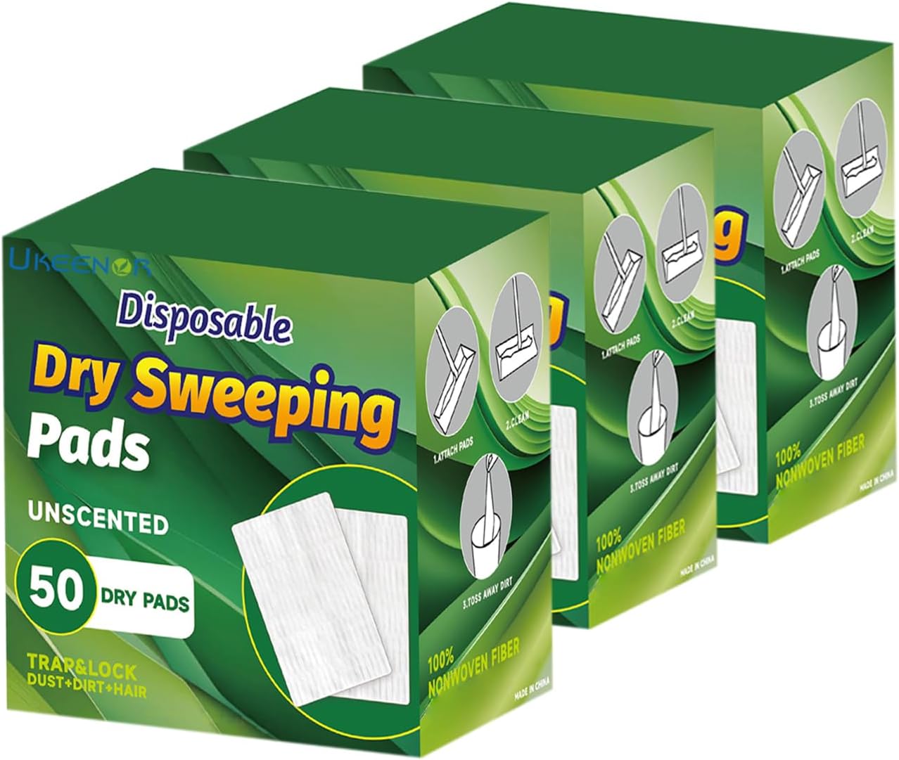 Dry Mop Refills 150 Counts Disposable Dusting Cloths Dry Sweeping Refills Dry Duster Cloths Mop Pads Floor Cloth Refills Electrostatic Cloths 7.8"x11.8" Extra Thick Box Packing