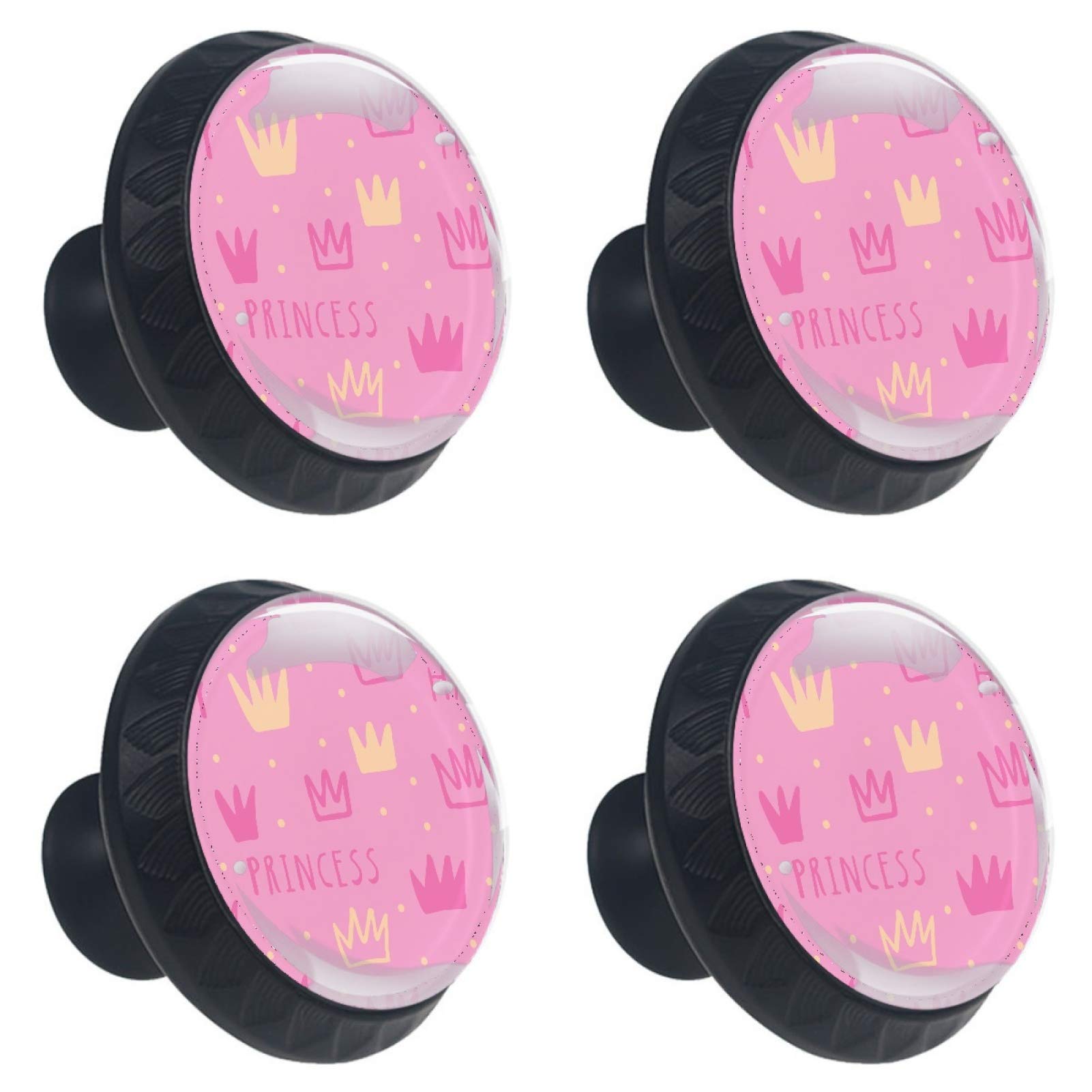 Boutons en verre rose pour chambre de fille et meuble de cuisine mignons