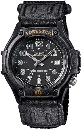 Casio FT500WC-1BV Mens Forester Illuminator LED Light Black Dial Band Analog Watch, Black, Analog Watch