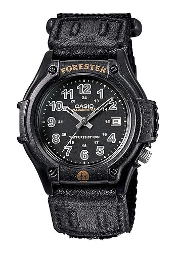 Casio FT500WC-1BV Men's Forester Illuminator LED Light Black Dial Velcro Band Analog Watch