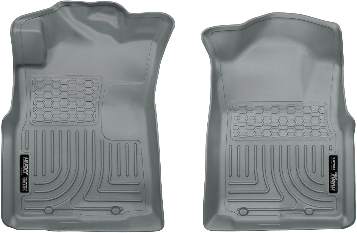 Husky Liners Weatherbeater, gris - Ajuste personalizado para Toyota Tacoma 2005-2015 doble/acceso/revestimiento delantero de cabina estándar, 33 x 23 x 4 pulgadas, olefina termoplástica (TPO), fabricado en Estados Unidos
