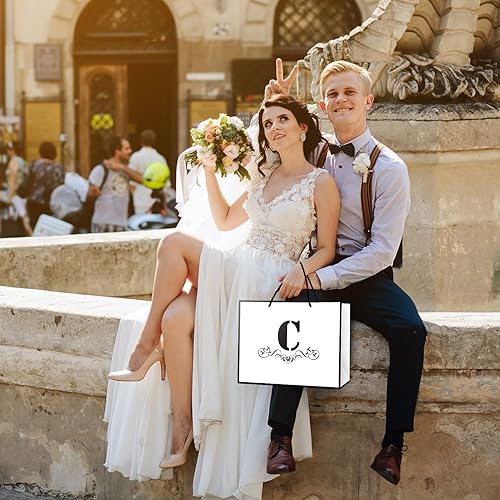 Miniatura 8 de ysmile Bolsa de regalo de letras con papel de envoltura para hombres, mujeres, niños y niñas, bolsa de papel grande de 12 pulgadas para cumpleaños,