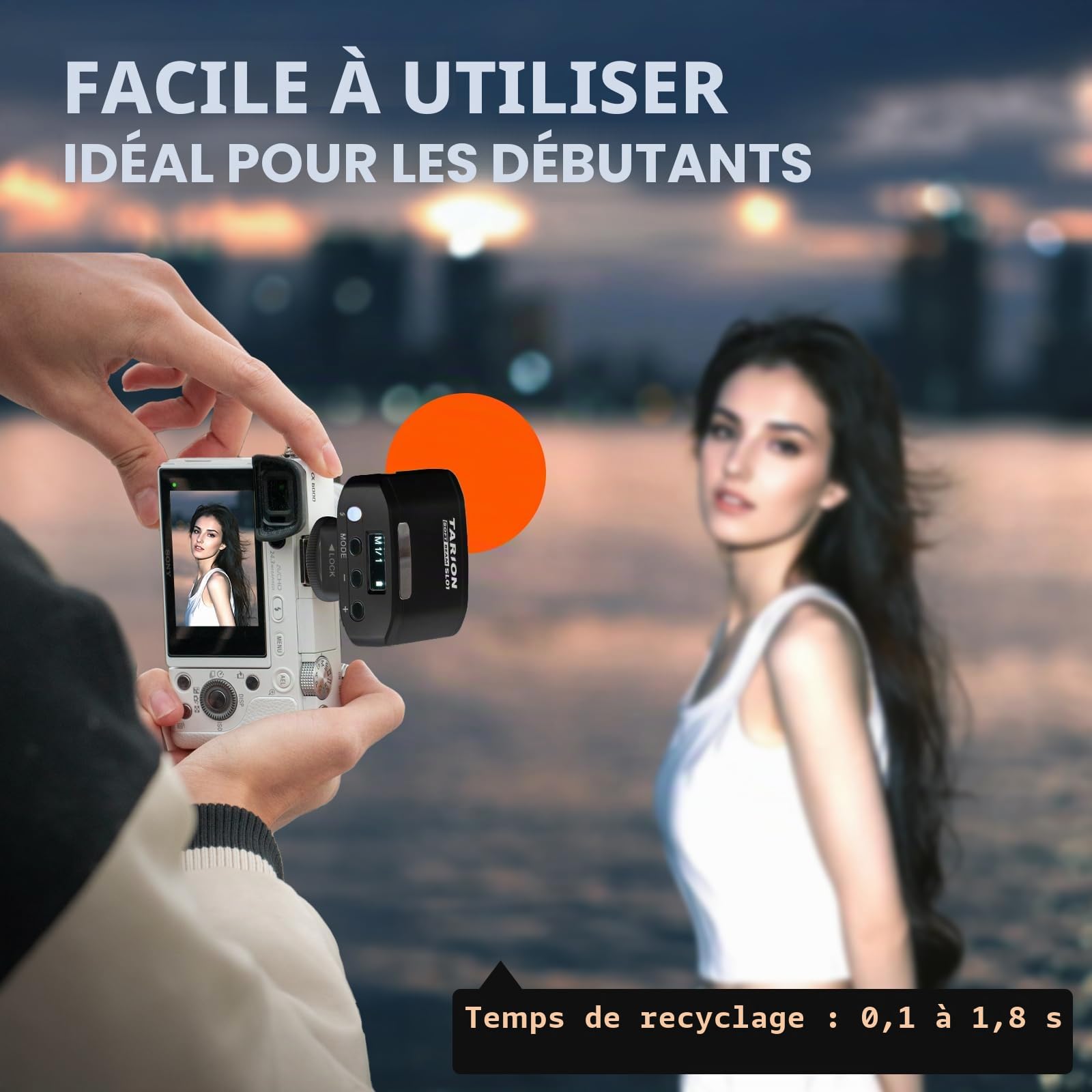 TARION Flash Appareil Photo Speedlite - GN13 Mini Flash Griffe Standard S1-S2 Contrôle Optique 22 Niveaux Compatible Canon Nikon Sony Fuji Olympus Noir SL01 SOFTBEAM