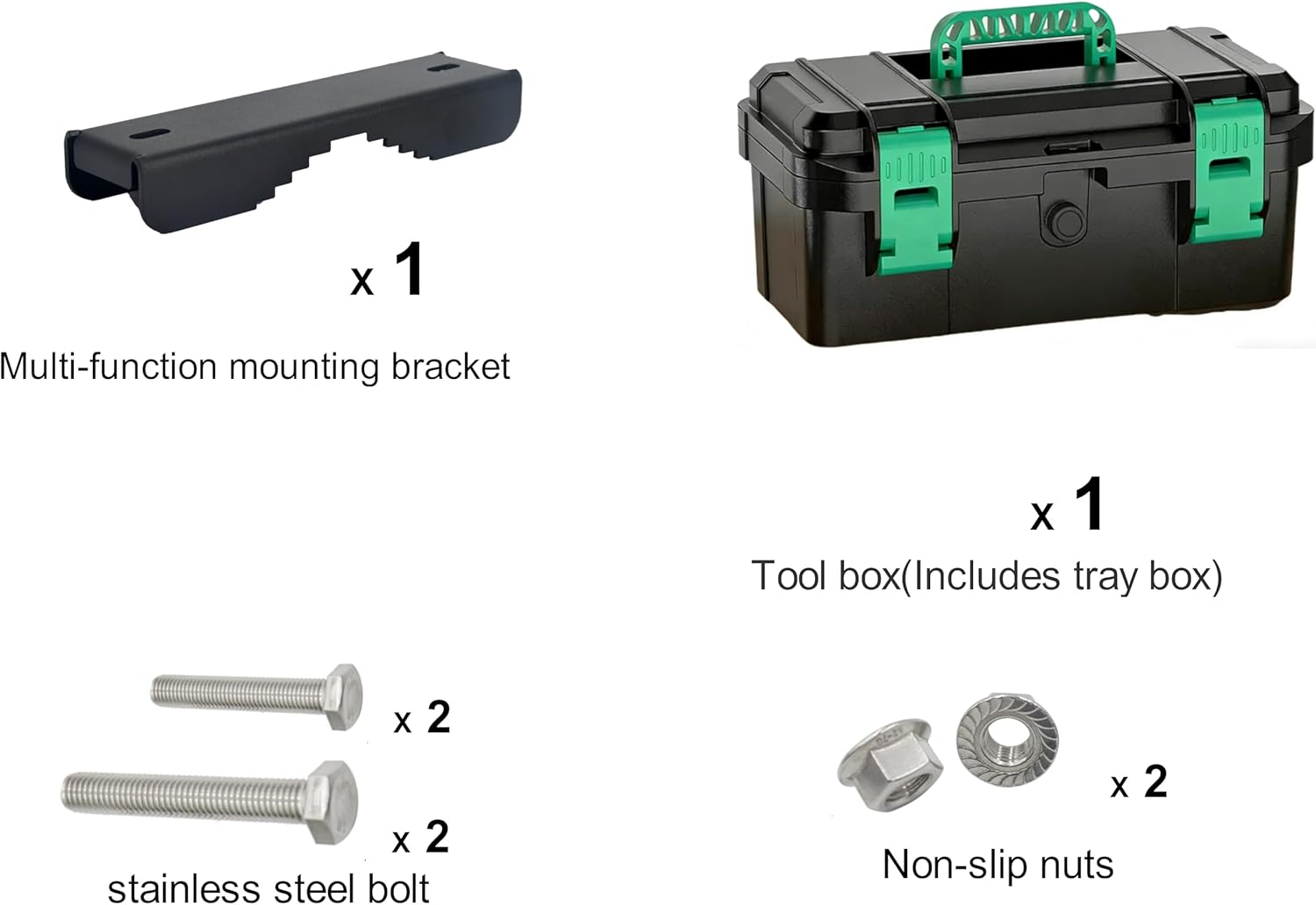 Universal Tool Box Kit,Tractor Tool Box, Lockable,With Mounting Bracket,ATV, UTV, Truck, Utility Vehicle Universal Toolbox, Can be Mounted on The ROPS(Black 16")