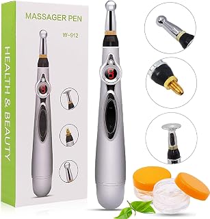 Wanger Acupuncture pen 3 in 1 electronic acupuncture pen for pain relief, powerful meridian energy pulse massage pen, 3 count gel massage head