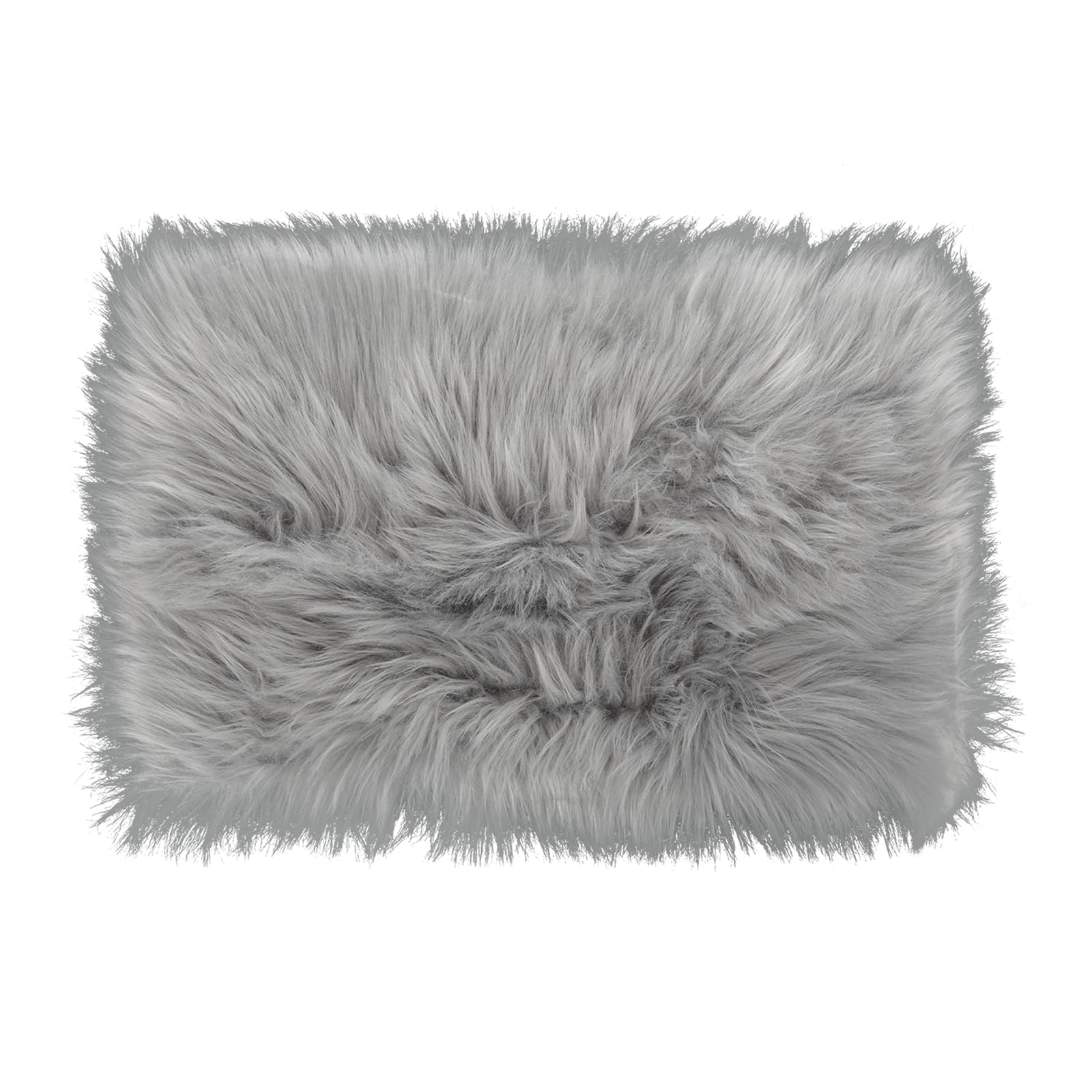 WLLHYF Alfombra blanca de pelo sintético de 20 x 12 pulgadas, ultra suave, alfombra pequeña y esponjosa de lujo para dormitorio, alfombra peluda para sala de estar, decoración del hogar (gris)