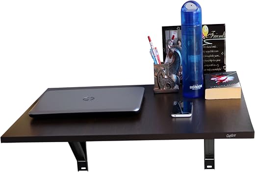 Captiver Mediumelara Engineered Wood Wall Mounted Foldable Study Tables Invisible Shelf (Wenge 80X53 CM) Office Students K...