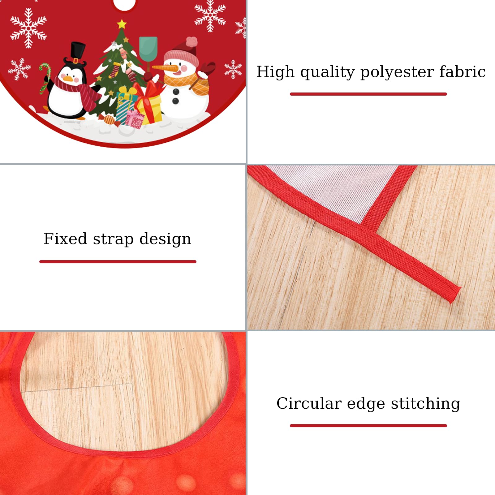 Jupe de Sapin de Noël Rouge 90cm pour Décoration d'Arbre