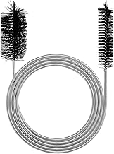 Double Head Flexible Cleaning Brush, Multifunctional Stainless Steel Flexible Cleaning Brush for Inlet Pipe with Narrow Drainage Hole (Black)