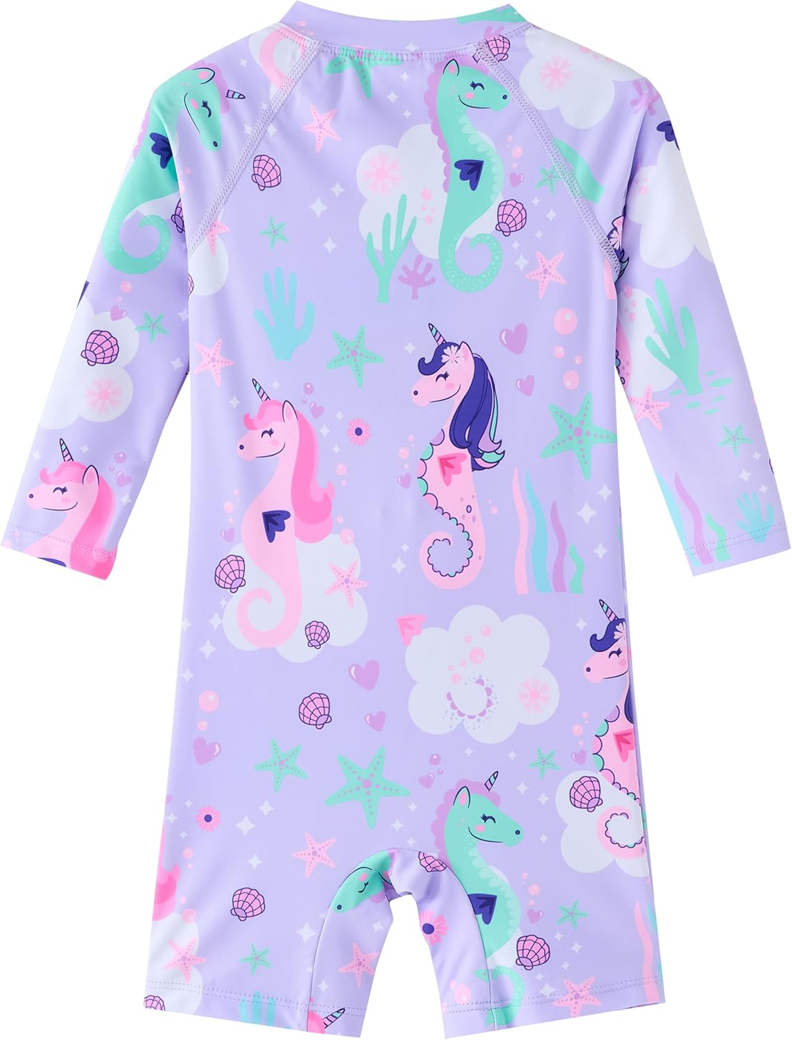 UMELOK Baby Girl Swimsuit One Piece Rashguard Swimwear with Zipper UPF 50+ Sun Protection Infant Bathing Suit - Image 2