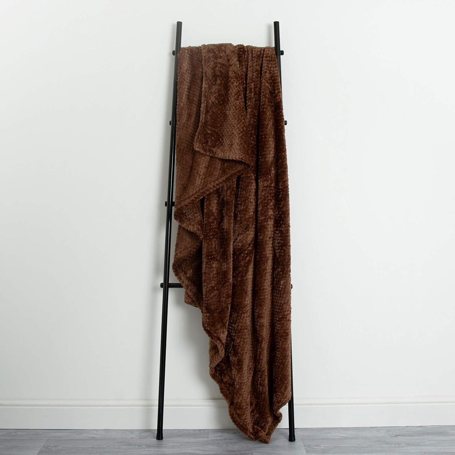 Dreamscene Luxury Waffle Mink Soft Warm Throw Size Sofa Bed Blanket - 50" x 60" - Chocolate Brown
