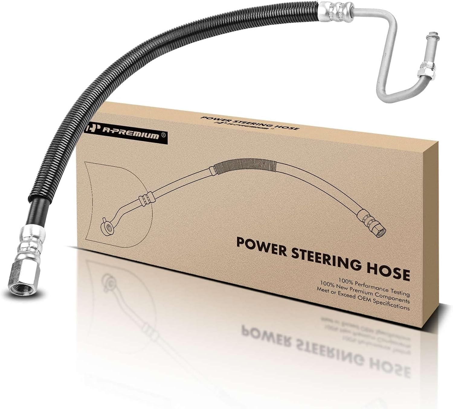 A-Premium Power Steering Pressure Hose Line Assembly Compatible with Dodge Ram 1500 1998-2002, Ram 2500 3500 1997-2002, Pump To Hydraulic Brake Booster