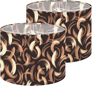 Drum Lampshade Abstract seamless acrylic painting Hand drawn Medium Lamp Shade Replacement Linen Fabric Lampshades for Bedside Table Lamp Floor Lamps Spider Fitter 13"x10",2pc