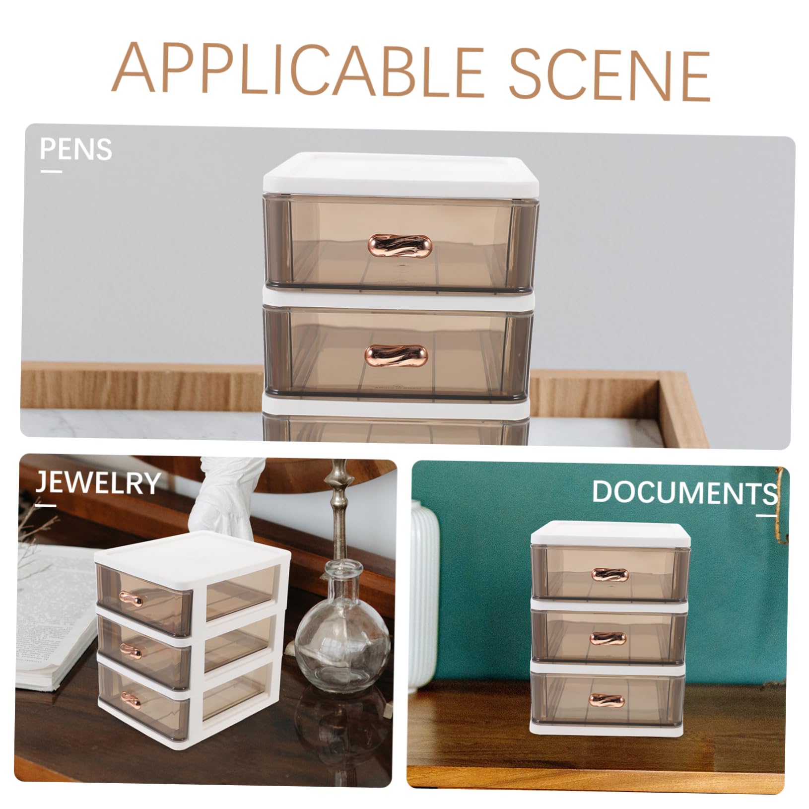 SHINEOFI 3pezzi Organizer Per Contenitore Multiuso Per Scrivania Con Scomparti Per Ufficio Cucina e Camera Da Letto Organizer Resistente e Pratico Per Documenti e Cosmetici