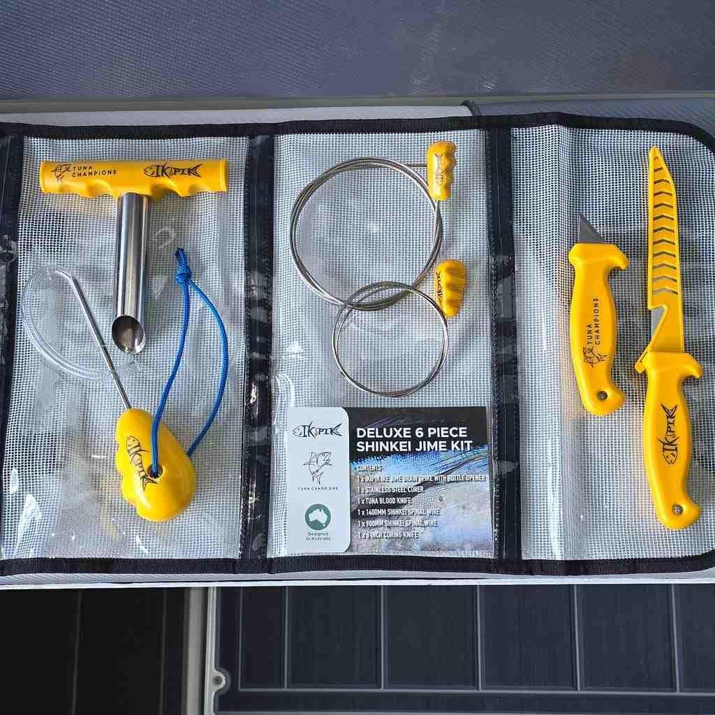 Ikejime Fish Spike Stainless Steel Spike Kit with Protective BPA-Free Cover. Iki Jime Spike Plastic Grip & Bottle Opener Ultimate Ikijime & Shinkei Jime – 6 Piece Set