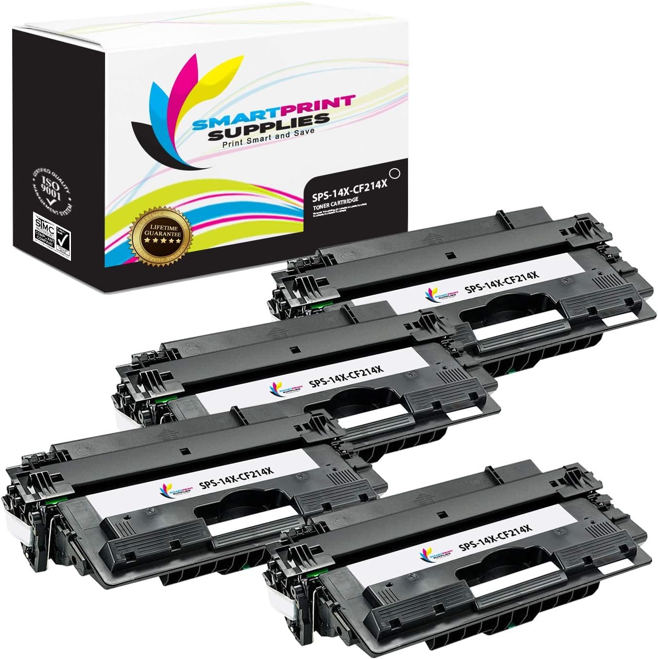 Compatible 14X CF214X Black High Yield Toner Cartridge Replacement for HP LaserJet Enterprise 700 M712 M725 Printers (17,500 Pages) - 4 Pack