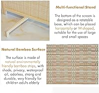 Vista 5 de 120 130 140 150 160 170 180 Cm Ultra High Room Devider Pantalla para cambiar de ropa/balcón/garaje, de bambú retráctil de pie Biombos Privacidad