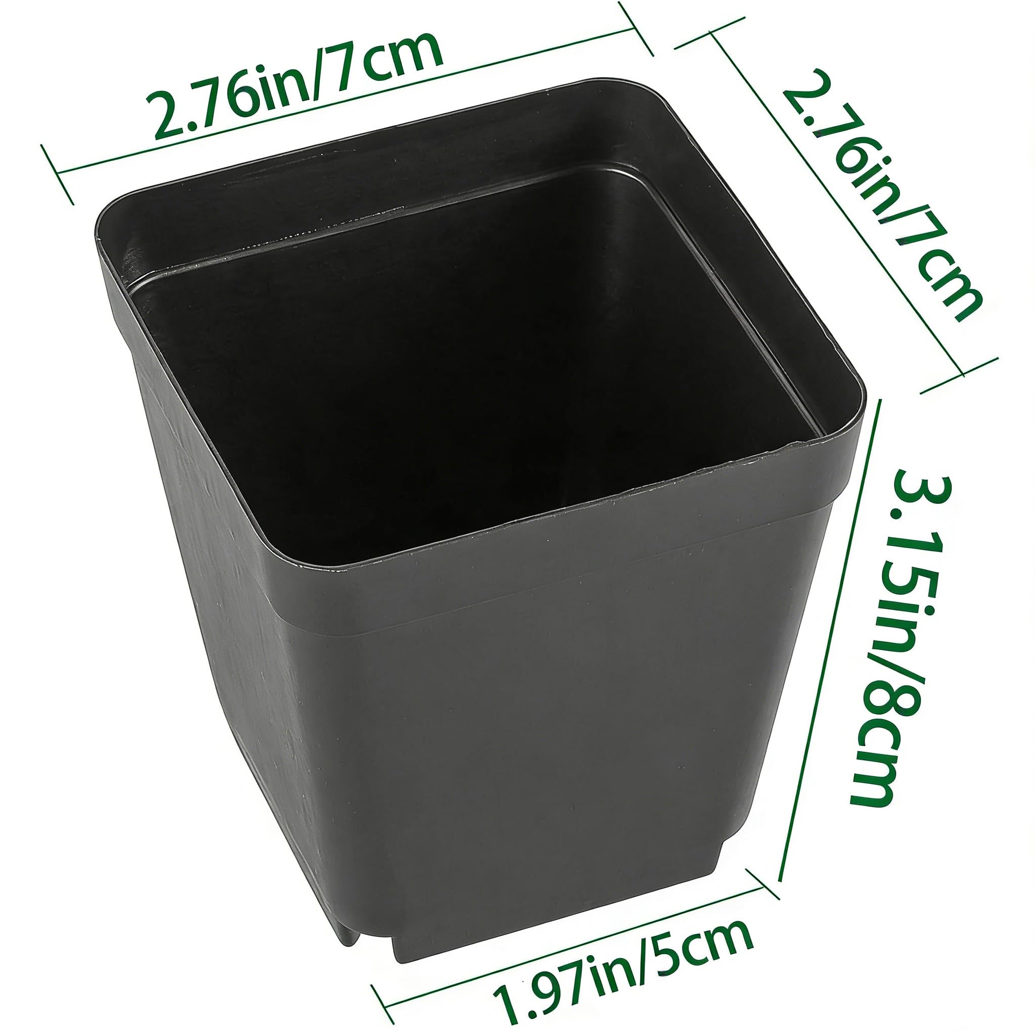 Macetas Cuadradas De Plástico Reciclable De 7cm – Pack Desde 10 Hasta 500 Unidades Para Vivero O Manualidades