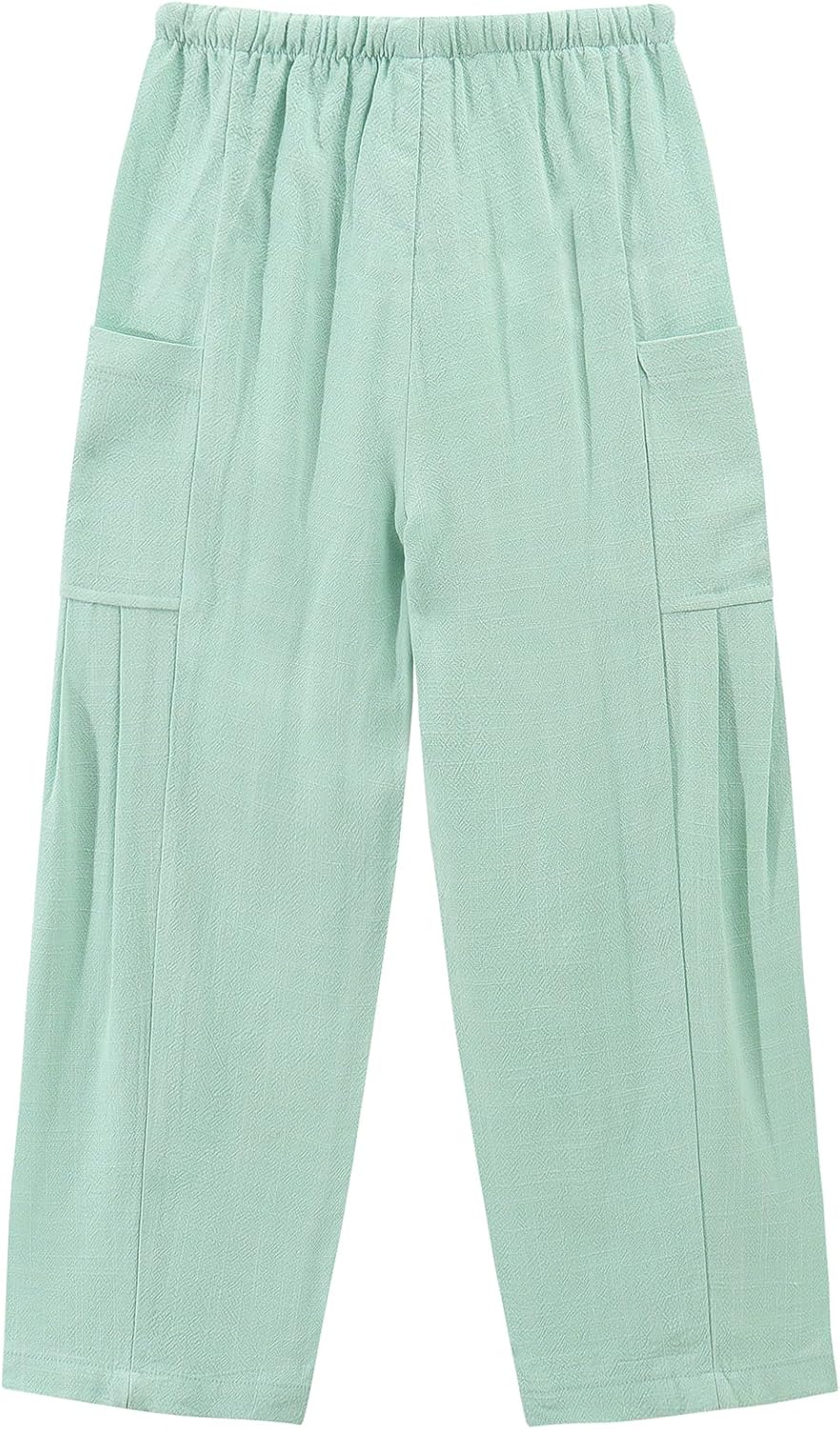 Noomelfish Girls Linen Wide Leg Pants Cute Loose Palazzo Harem Trouser with Pockets (5-12 Years) - Image 3