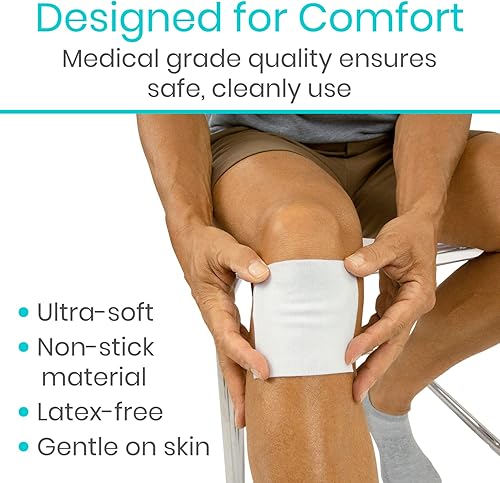 Miniatura 7 de Vive - Almohadillas de gasa estériles de 3 x 3 (100 unidades), envueltas individualmente, paquete de 2 apósitos para heridas para limpieza y