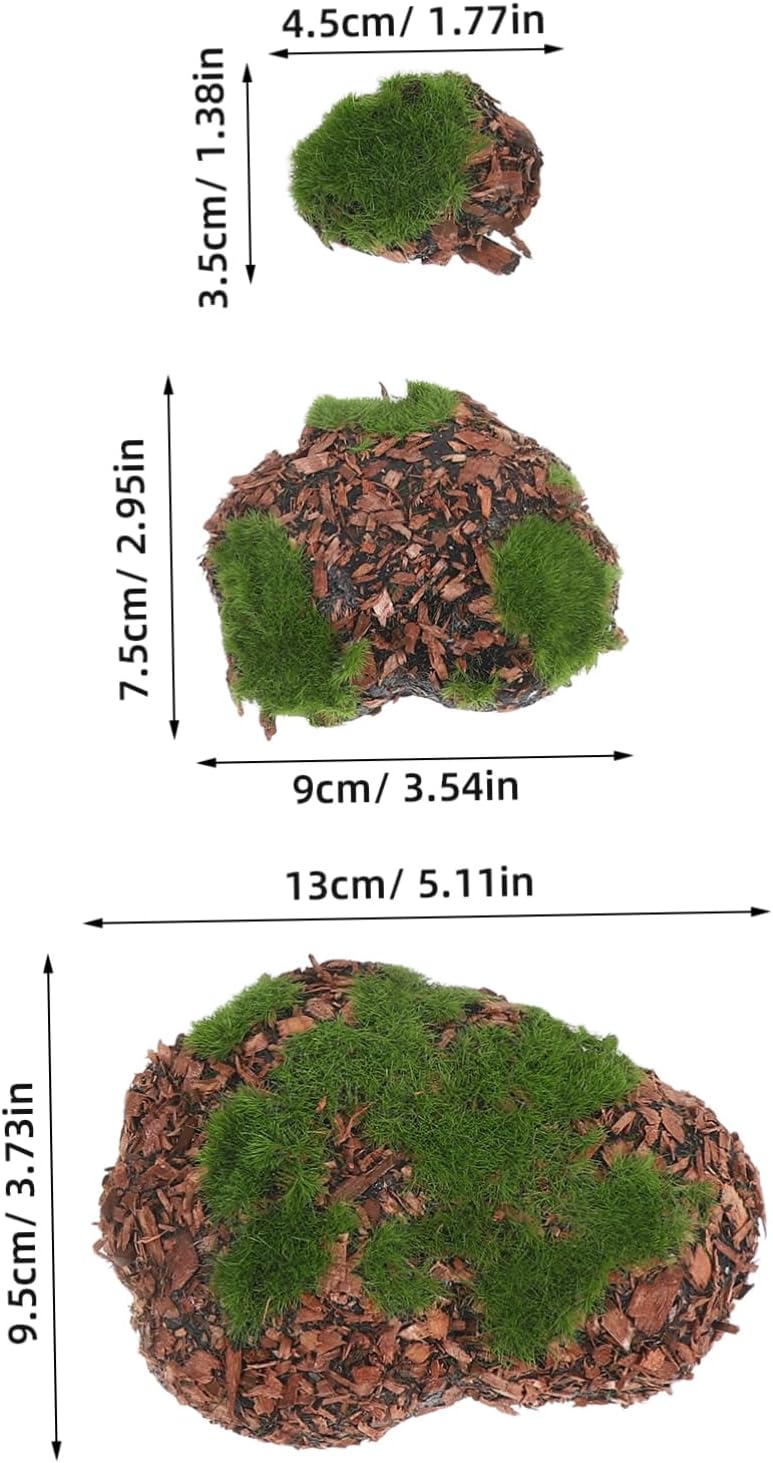 6pcs Decorative Faux Moss Stones Lightweight Artificial Rocks for Floral Arrangements Gardens Crafting and Accessories