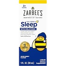 Zarbee's Kids Melatonin Sleep Supplement Liquid, 1mg Melatonin, 1 fl oz | For Kids Ages 3+ Years, Drug-Free &amp; Effective, Easy to Take, Natural Mixed Berry Flavor