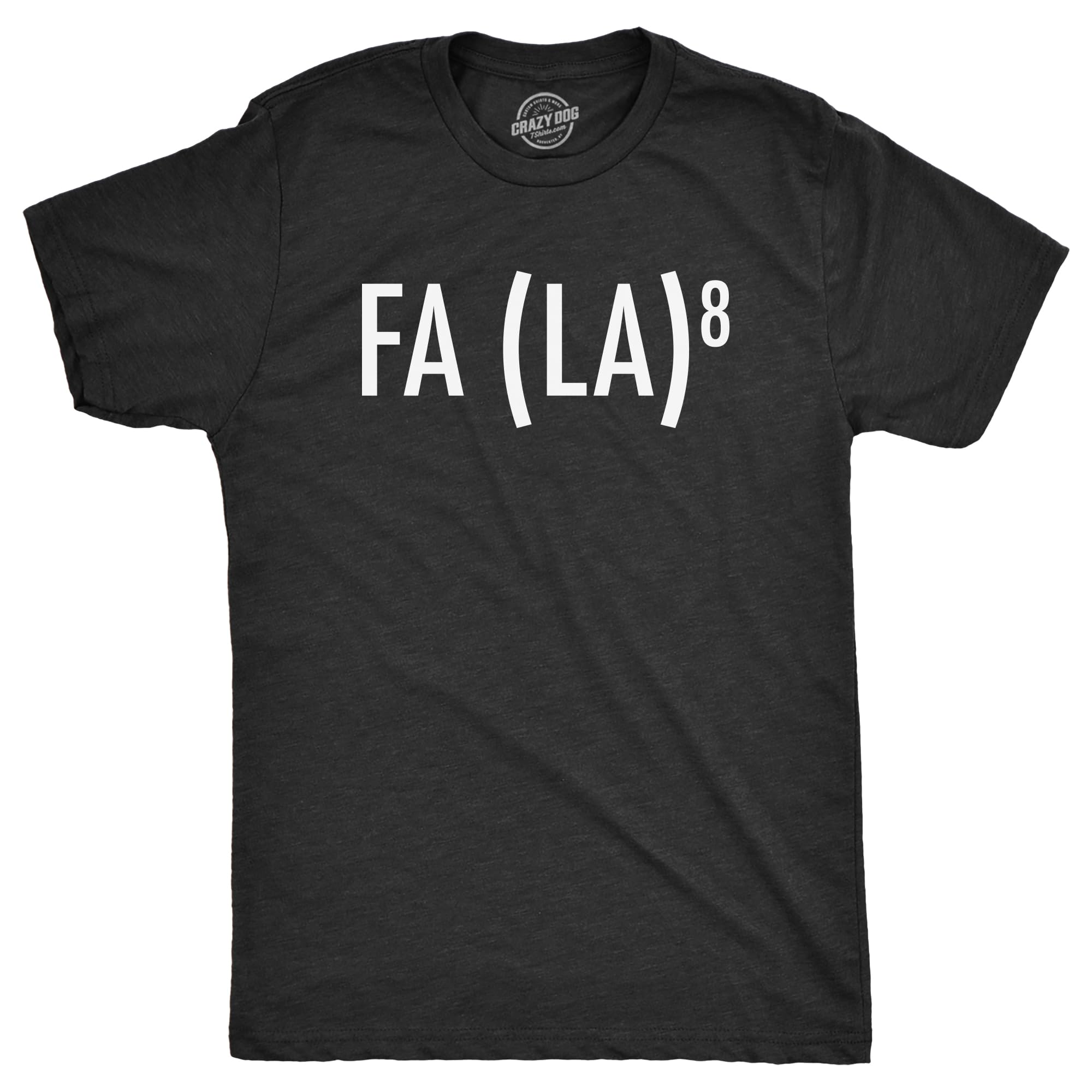 Crazy Dog - Maglietta da uomo con scritta "FA LA LA 8" Christmas Carol Holiday Graphic Novelty Tee