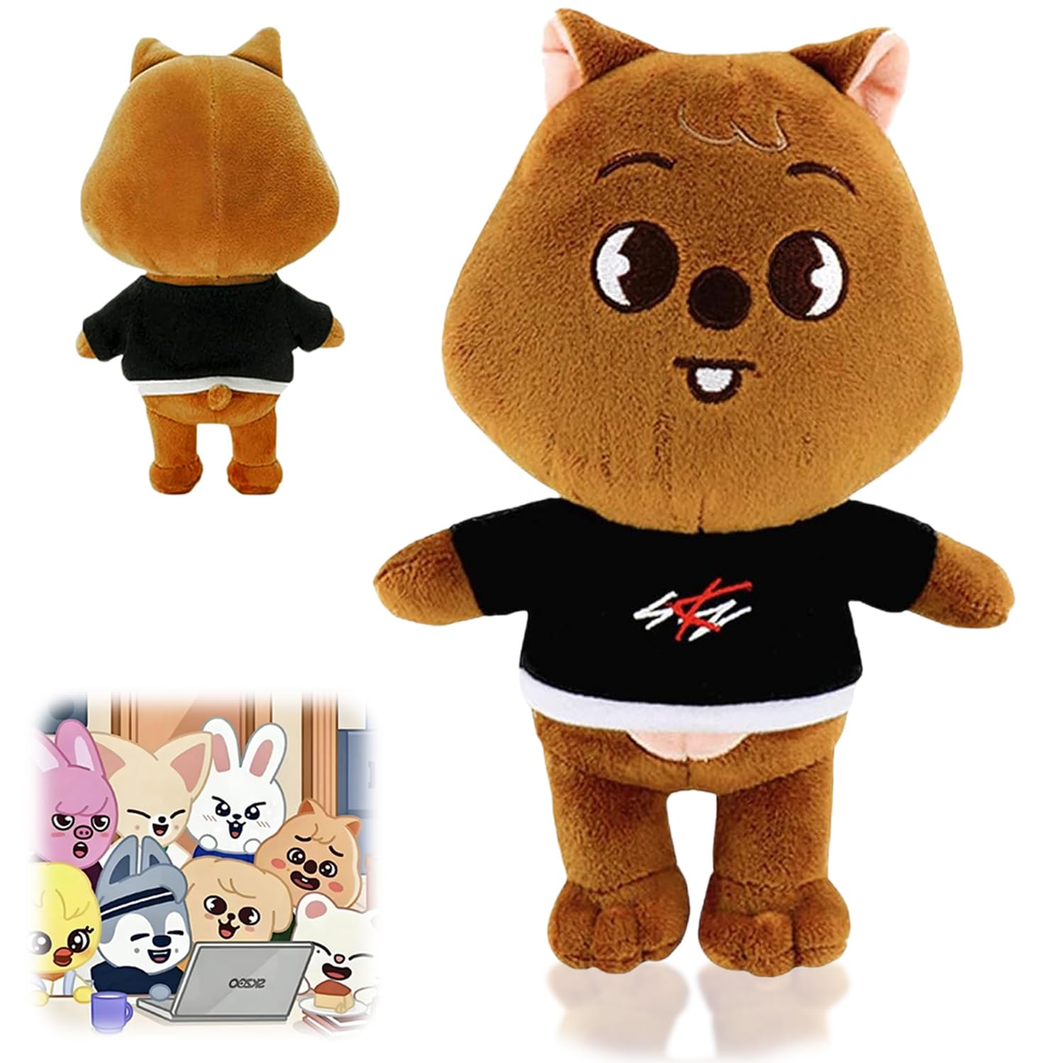 Stray Kids Peluche, Stray Kids Plush Doll, Peluche Animali Skzoo, Stray Kid Cartoon Peluche, Regalo di Compleanno per Bambini e Fan (A)