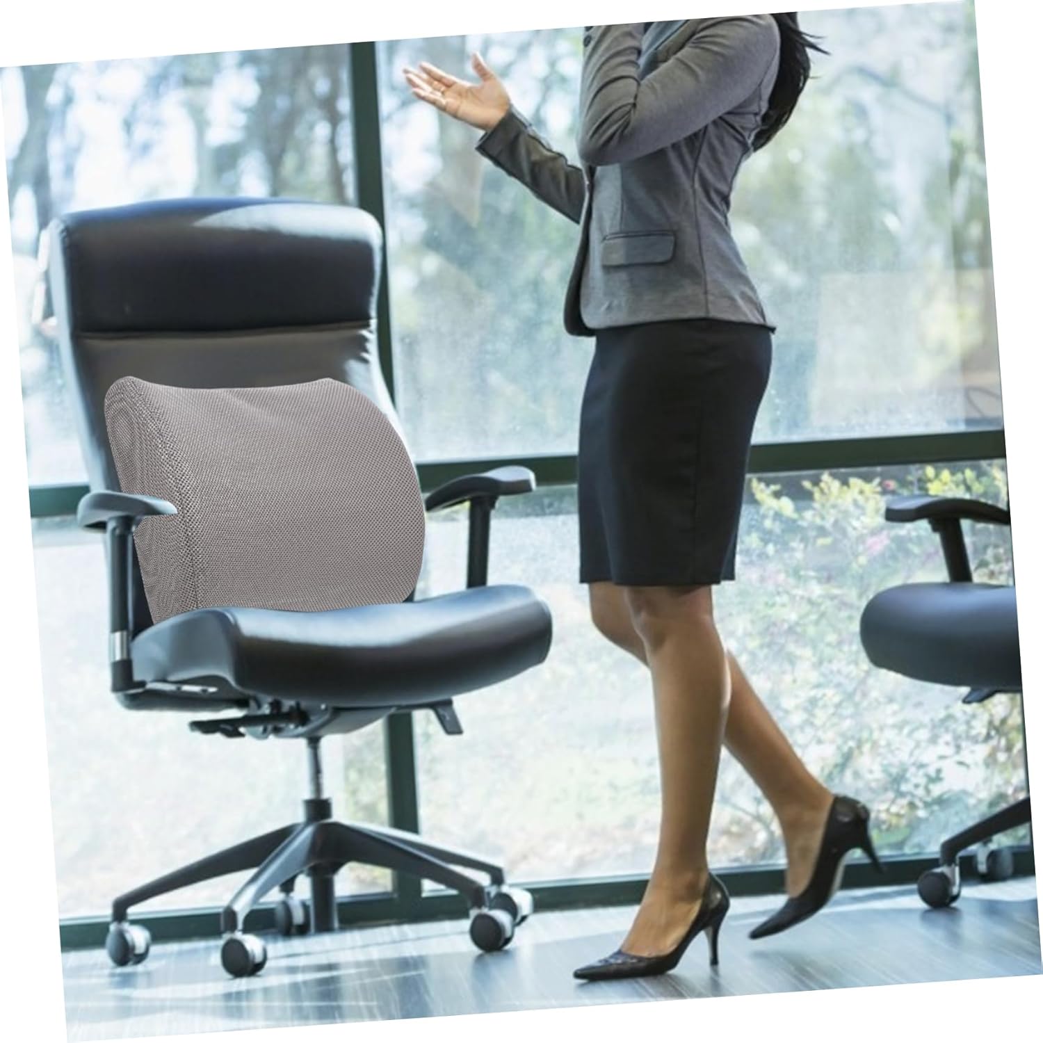 Luxshiny 1Pc Memory Car Lumbar Support Pillow Ergonomic Lower Back Cushion for Office Vehicle Use Comfortable Waist Pillow Grey Standard