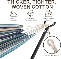 Vista 3 de PNAEUT - Hamaca resistente doble con soporte de acero, para 2 personas, ahorra espacio, para jardín, patio, exterior, capacidad de 450 libras