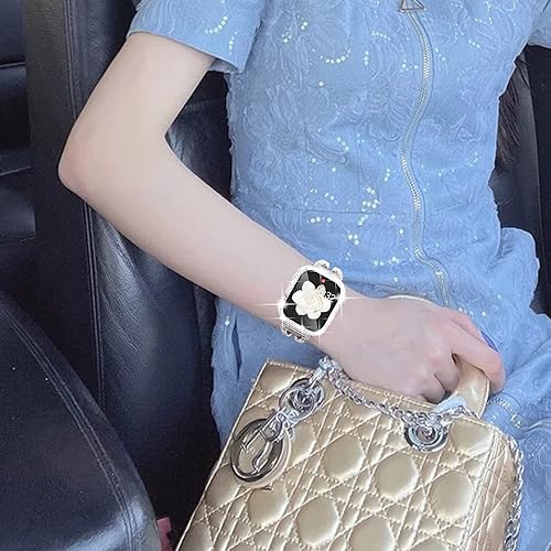 Vista 13 de WINGLE Paquete de 10 fundas protectoras de pantalla para Apple Watch de 1.575 pulgadas SE 3/2/1 Series 6 5 4 con vidrio templado, carcasas Paquete