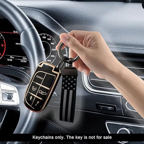 Miniatura 7 de stymart Llavero de automóvil con bandera de Estados Unidos accesorios de llavero con traje de aleación de zinc anillo en D antipérdida con giro