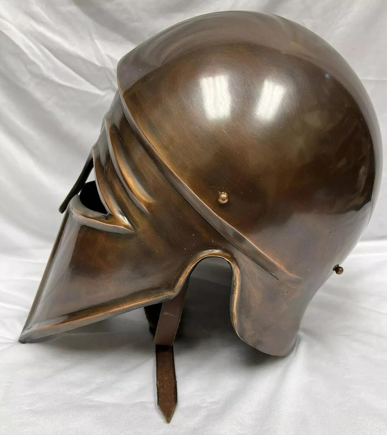 Bronze Corinthian Greek Spartan Helmet Steel and Brass Cosplay | Adult Unisex, Medieval Theme, Wipe Clean Care, Costume Party Use, Roman Centurion Style