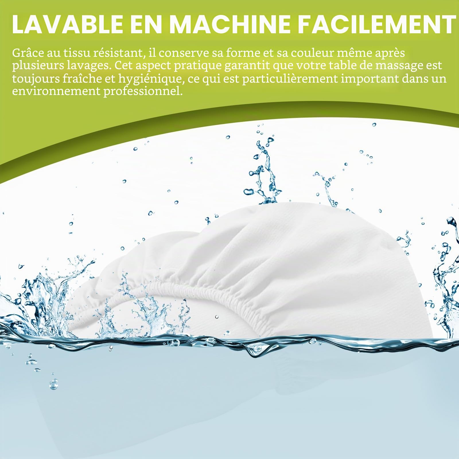 Housse pour Table de Massage 190 x 80 cm - Avec Trou, Épaisse, Lavable, Élastique, Anti-Saleté - Pour Tables de Beauté et de Traitement - Blanche