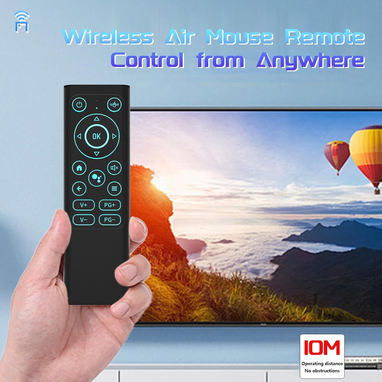 iPazzPort Air Mouse & PC Remote Keyboard: Bluetooth & 2.4G Backlit, Rechargeable Aluminum Alloy Design, Compatible with Laptop, Android TV Box, HTPC