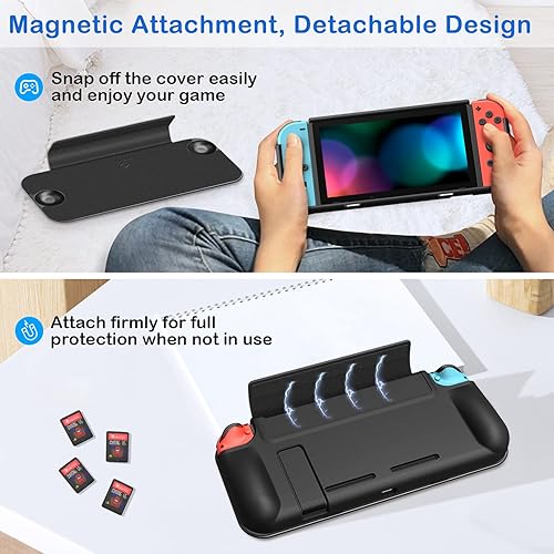 Miniatura 4 de Fintie Funda para Nintendo Switch - Funda con tapa segura para pantalla Carcasa protectora delgada de TPU suave con cubierta frontal desmontable