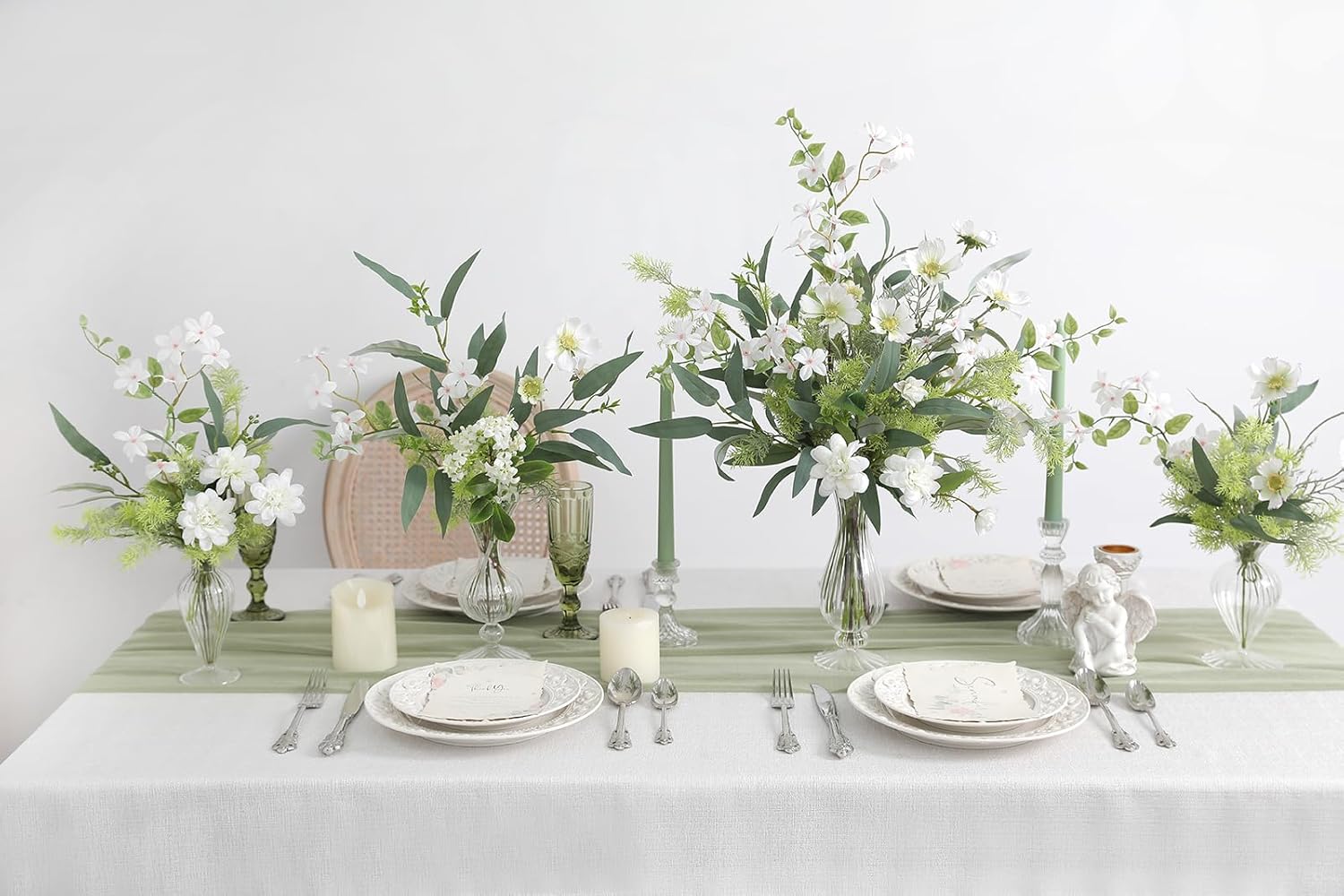 6 Pcs 25.5" Artificial Eucalyptus Stems,Realistic Faux Willow Leaves Greenery Branches for Vase Decor, Wedding Centerpieces, Farmhouse Home Party Decor, Bendable Stems & No Fade - Image 3