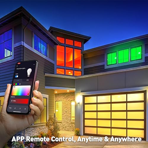 Miniatura 6 de Rollin Light Iluminación empotrable inteligente de 56 pulgadas, paquete de 6 luces LED empotrables con Wi-Fi RGB que cambian de color, 13 W, 1050